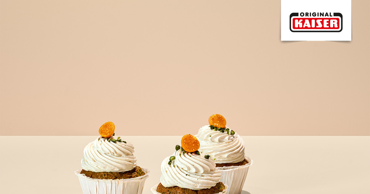 Vegane Pistazien-Cupcakes mit Cream-Cheese-Topping - KAISER Original